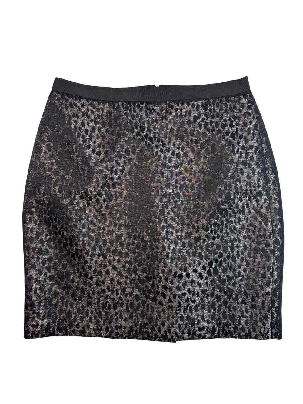 Ann Taylor Leopard Jacquard Mini Skirt Women's 2 Bronze Black Lined